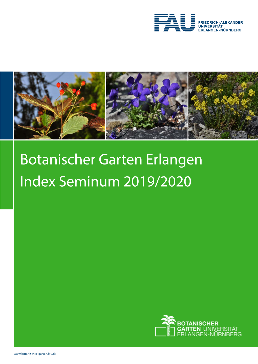 Botanischer Garten Erlangen Index Seminum 2019/2020