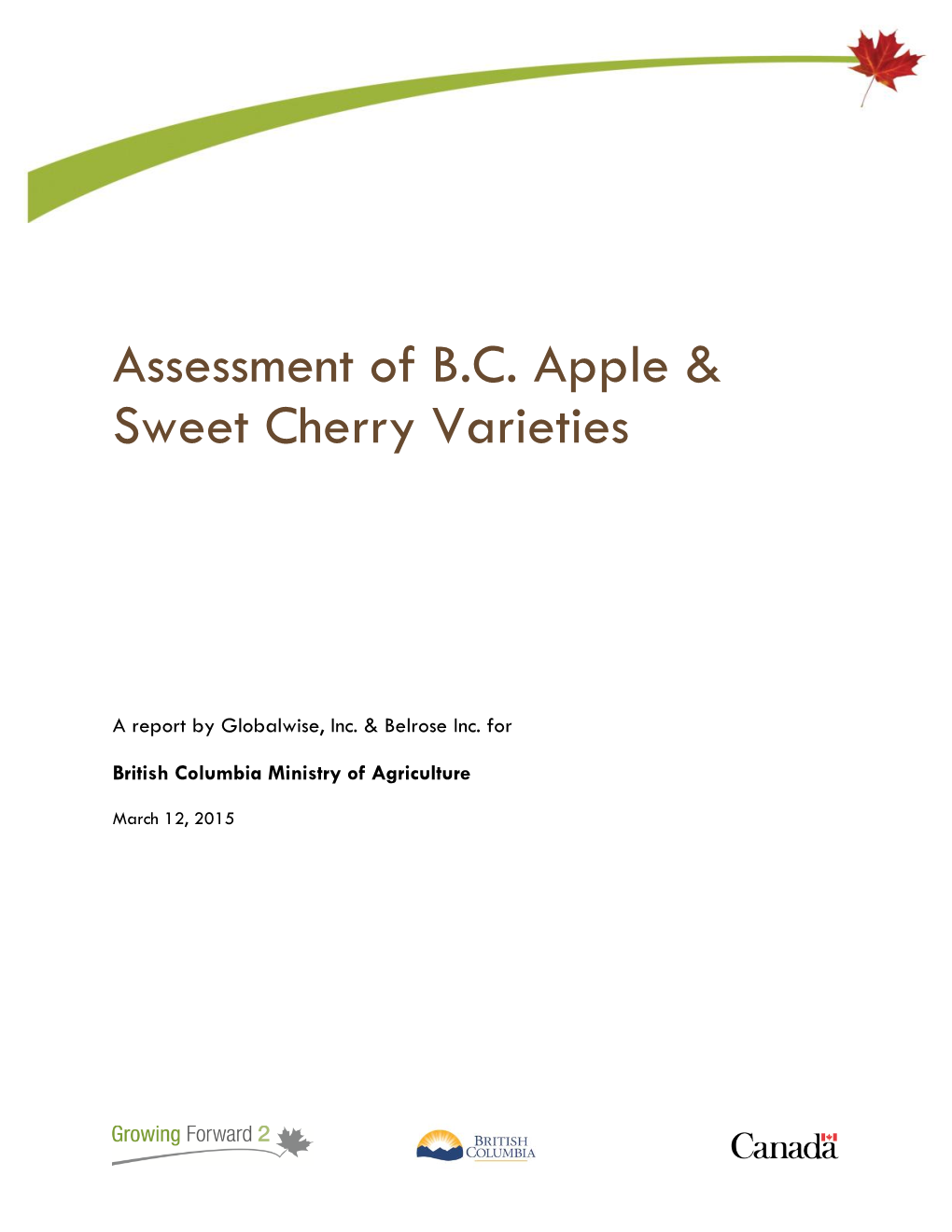 Assessment of B.C. Apple & Sweet Cherry Varieties
