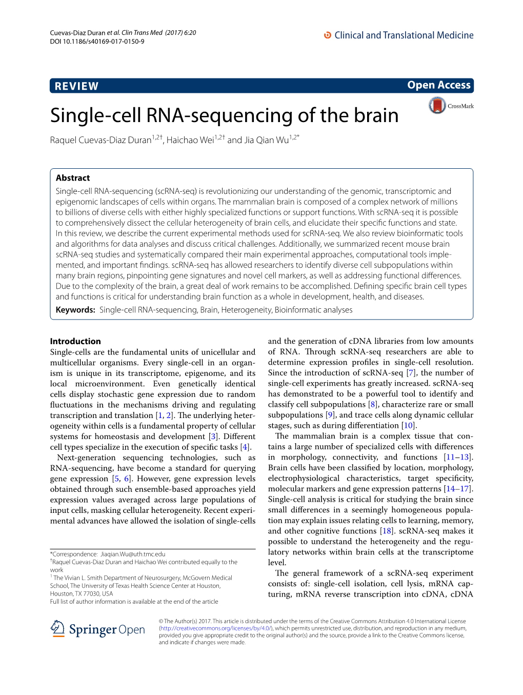 Single-Cell RNA-Sequencing of the Brain