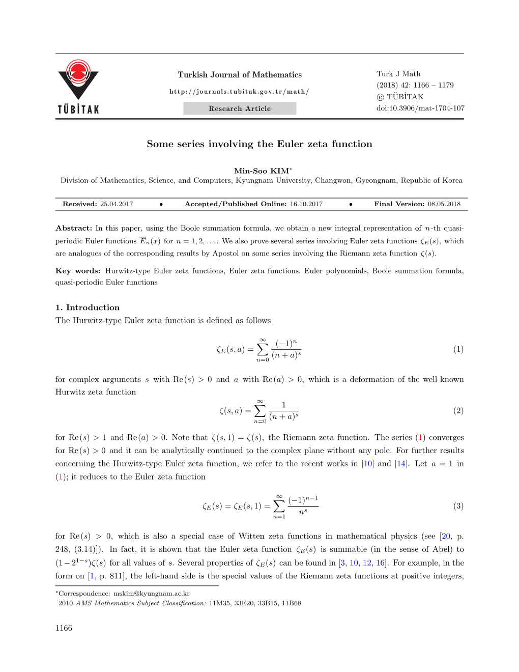 Some Series Involving the Euler Zeta Function