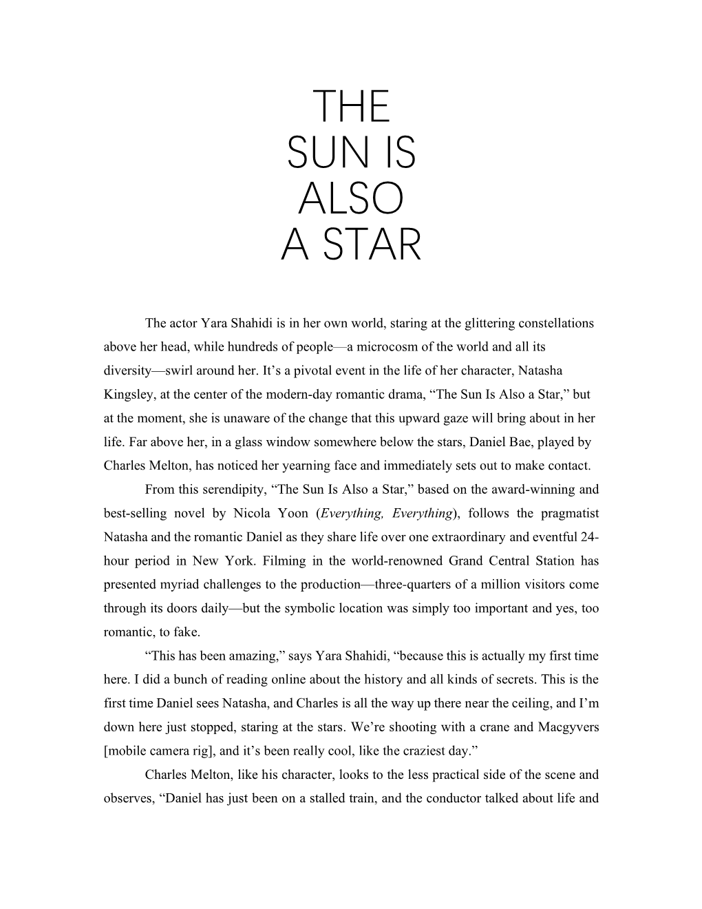 The Sun Is Also a Star