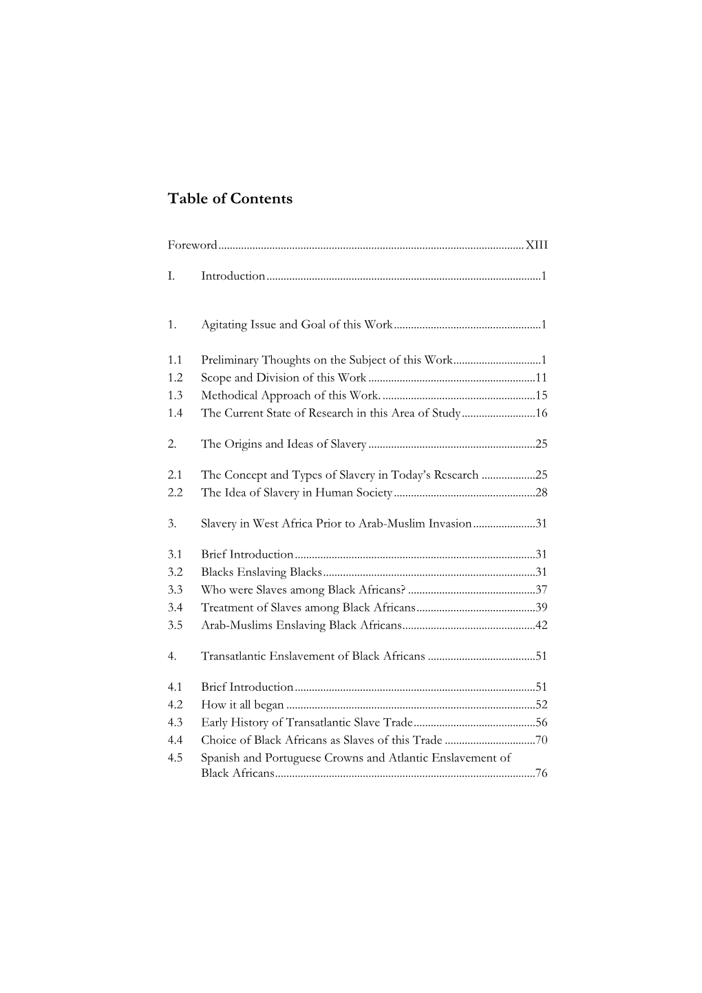 Table of Contents