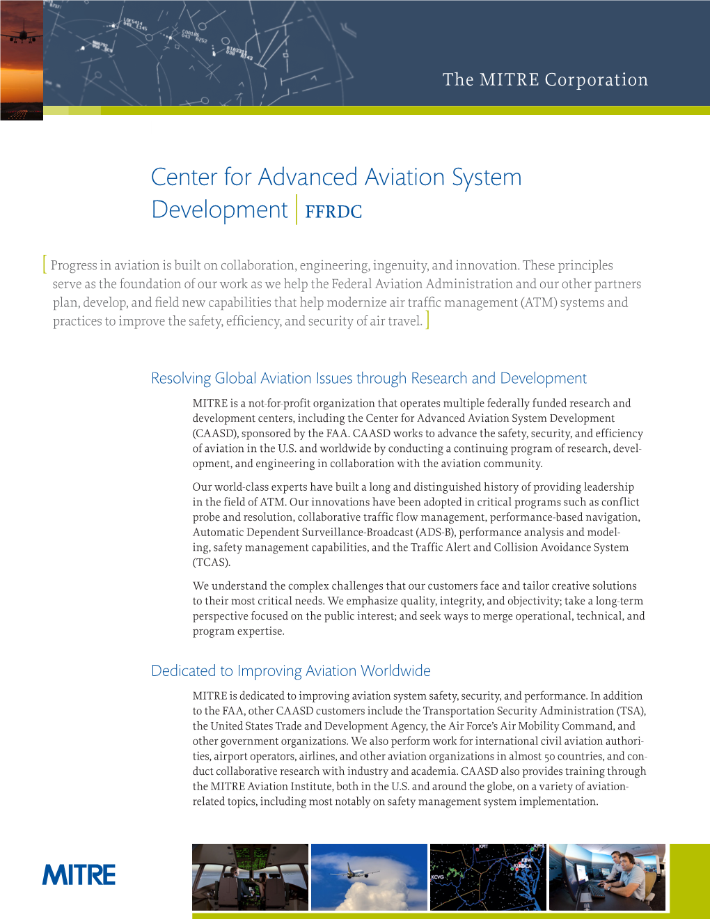 MITRE Center for Advanced Aviation System Development | FFRDC