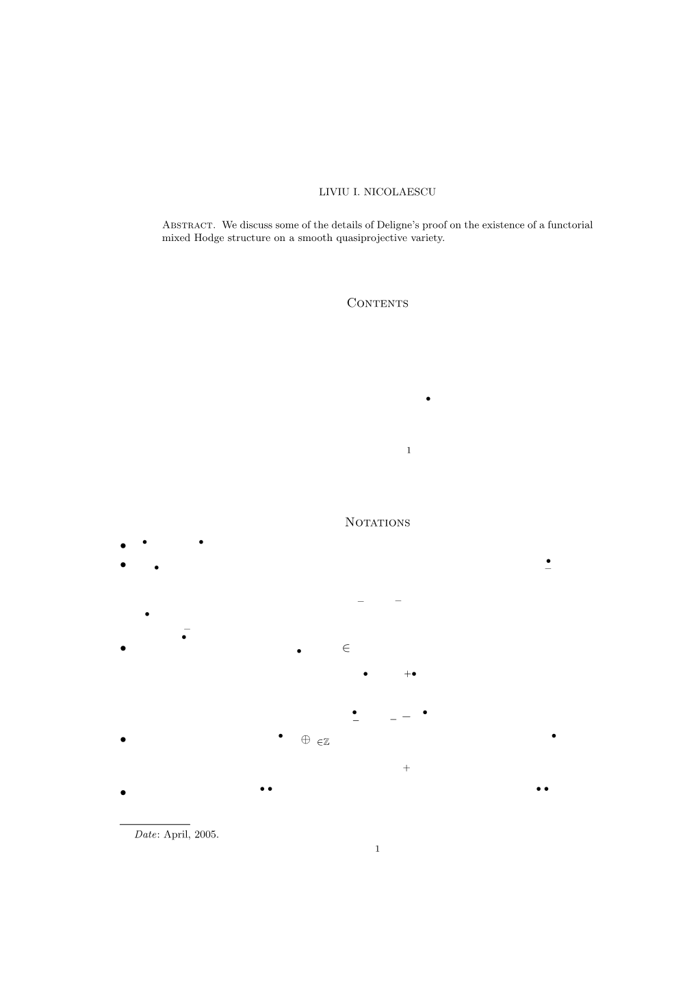 Mixed Hodge Structures on Smooth Algebraic Varieties