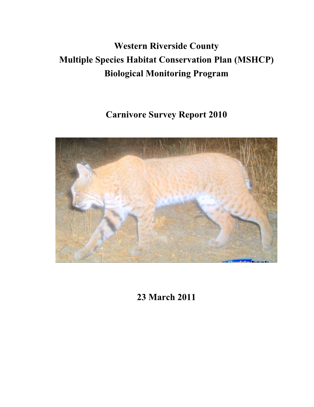Carnivore Survey Report 2010