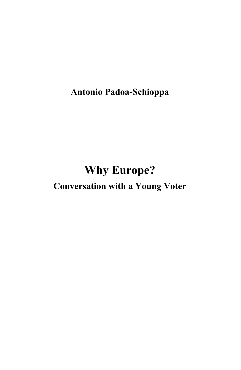 Why Europe? Conversation with a Young Voter