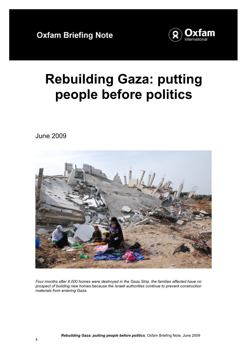 Rebuilding Gaza: Putting People Before Politics