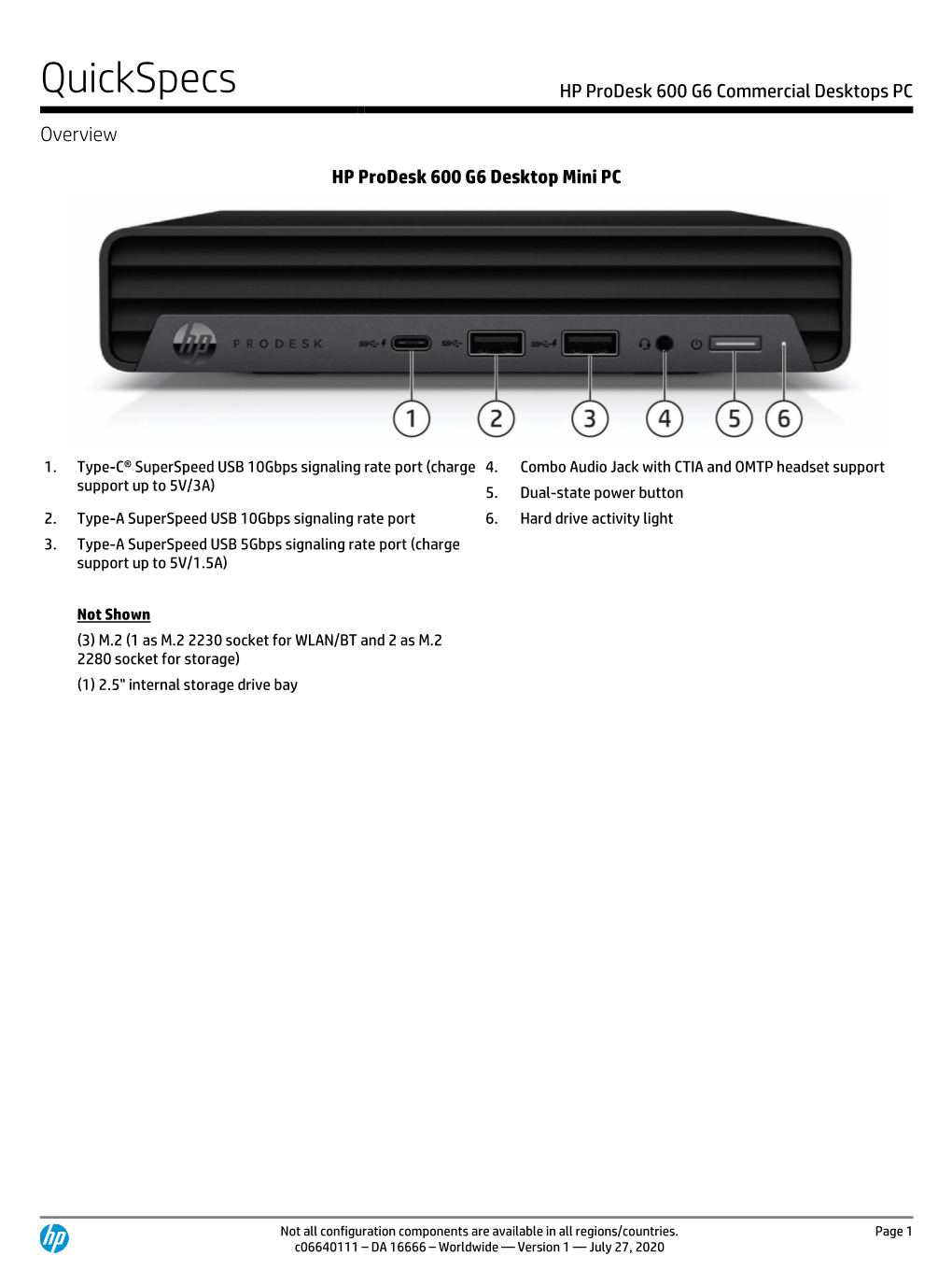 HP Prodesk 600 G6 Commercial Desktops PC