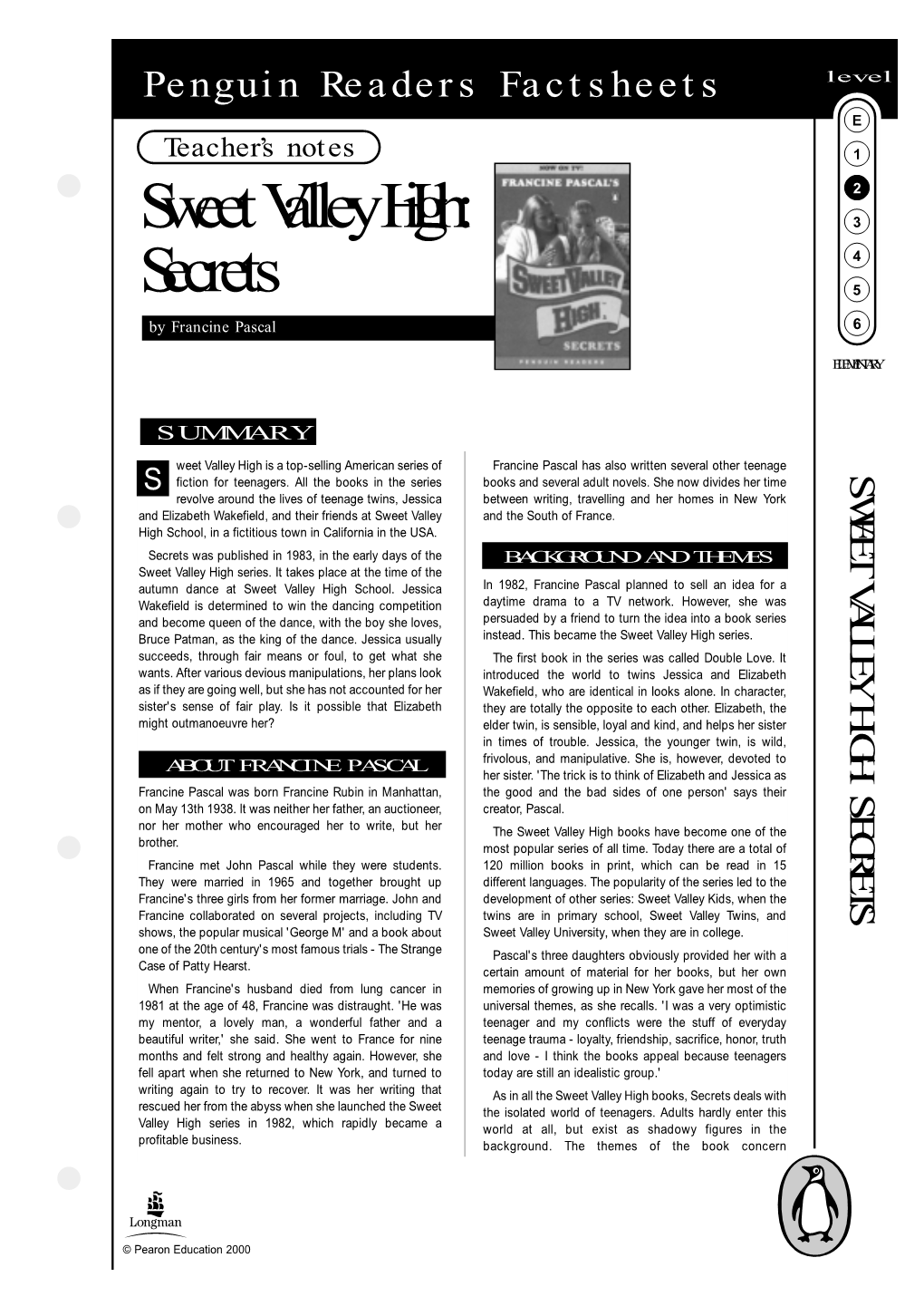 SWEET VALLEY HIGH: SECRETS S Fiction for Teenagers