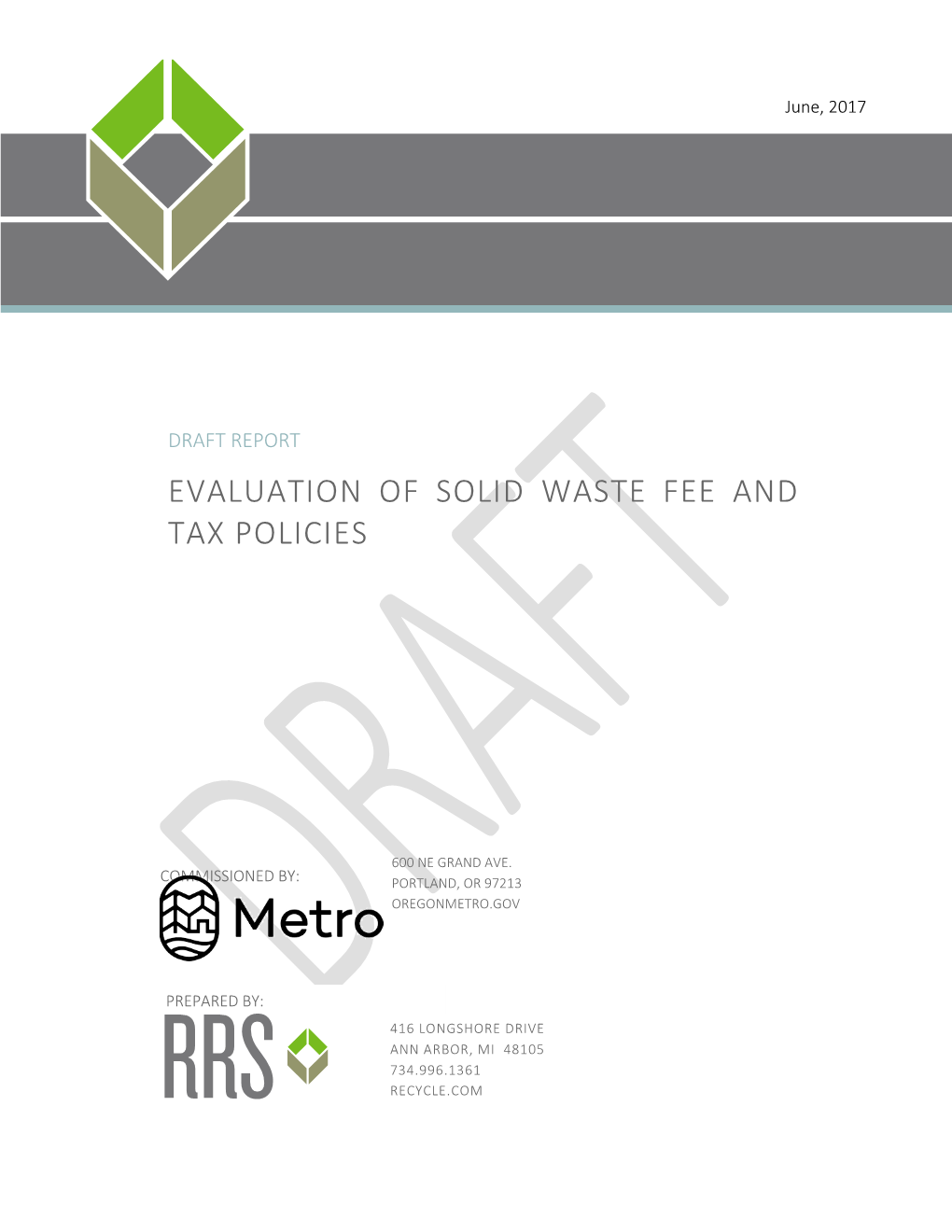 Evaluation of Solid Waste Fee and Tax Policies