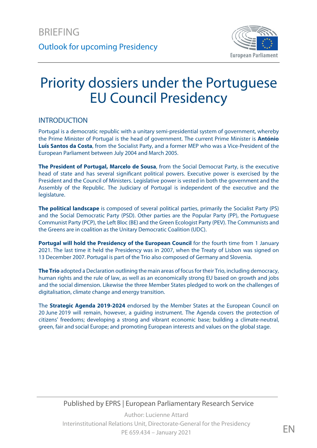 Priority Dossiers Under the Portuguese EU Council Presidency