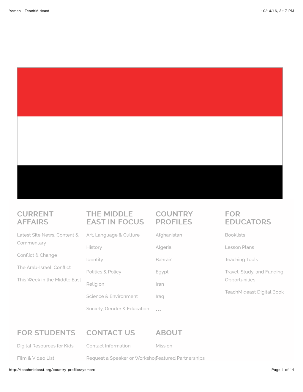 Yemen - Teachmideast 10/14/16, 3:17 PM