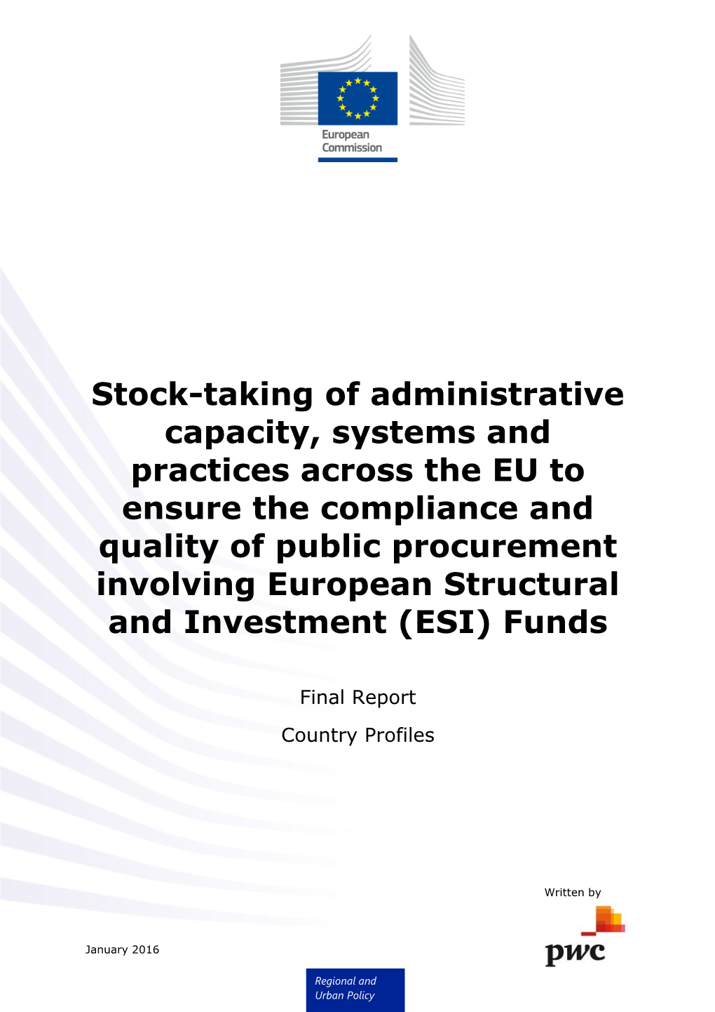 Stock-Taking of Administrative Capacity, Systems and Practices Across The
