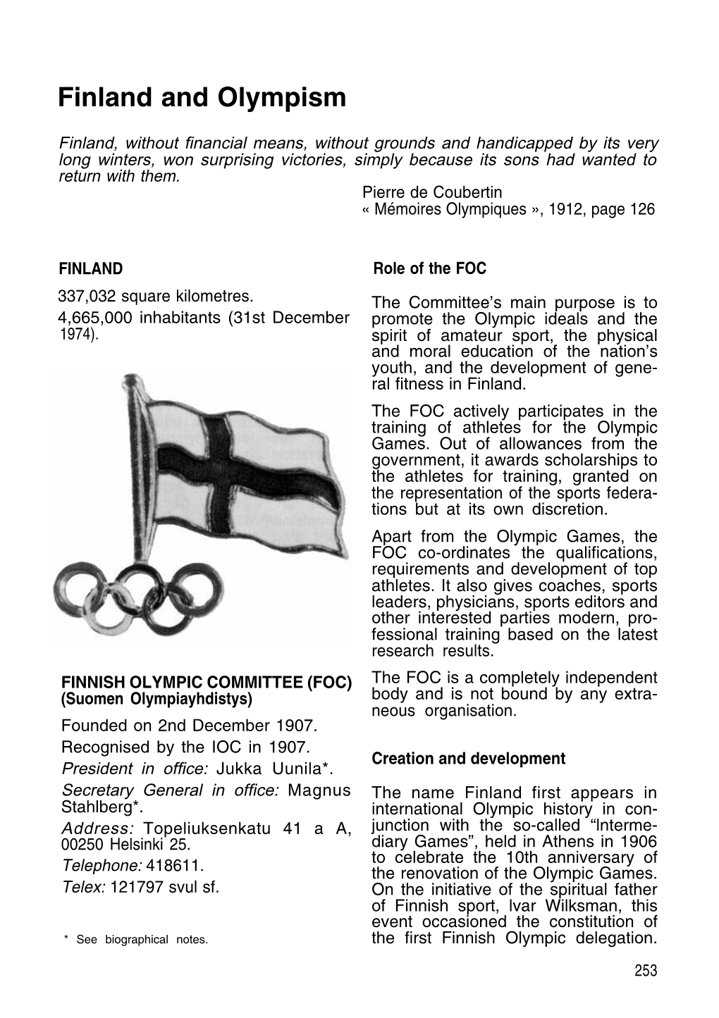 Finland and Olympism