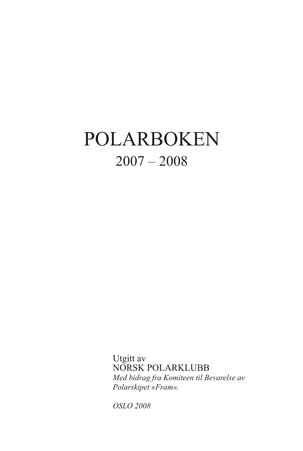 Polarboken 2007-2008