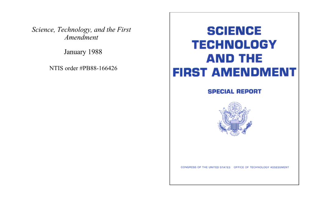 Science, Technology, and the First Amendment