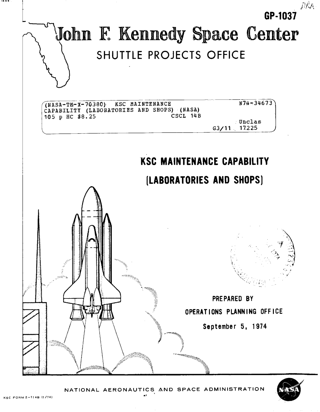 John E Kennedy Space Center SHUTTLE PROJECTS OFFICE