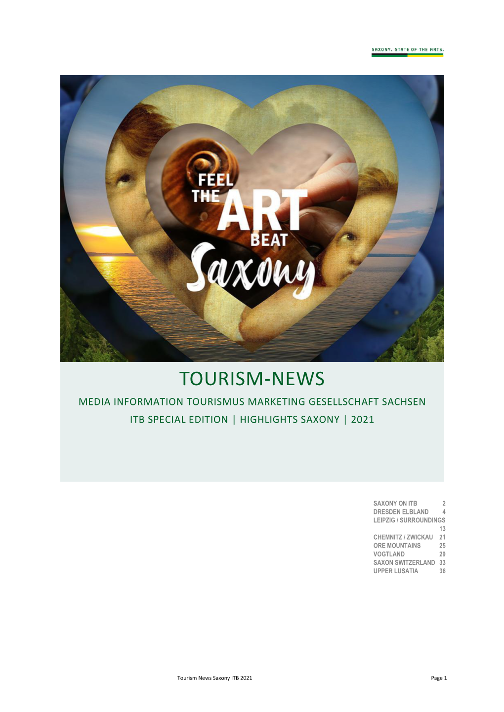 Tourism-News Media Information Tourismus Marketing Gesellschaft Sachsen Itb Special Edition | Highlights Saxony | 2021