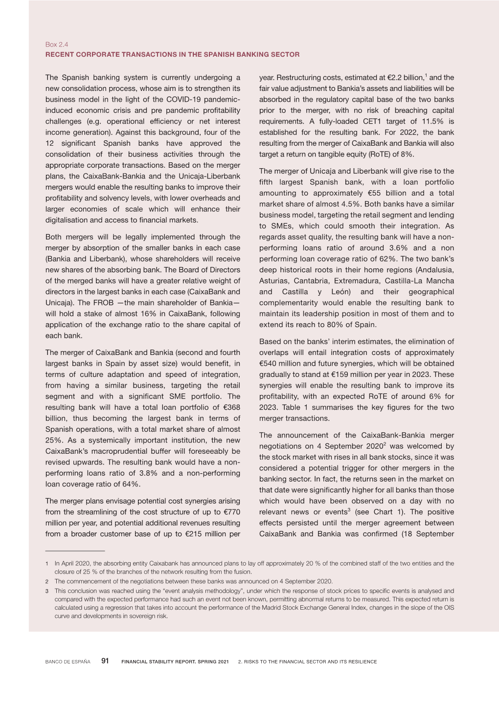 Box 2.4 RECENT CORPORATE TRANSACTIONS in the SPANISH BANKING SECTOR (Cont’D)