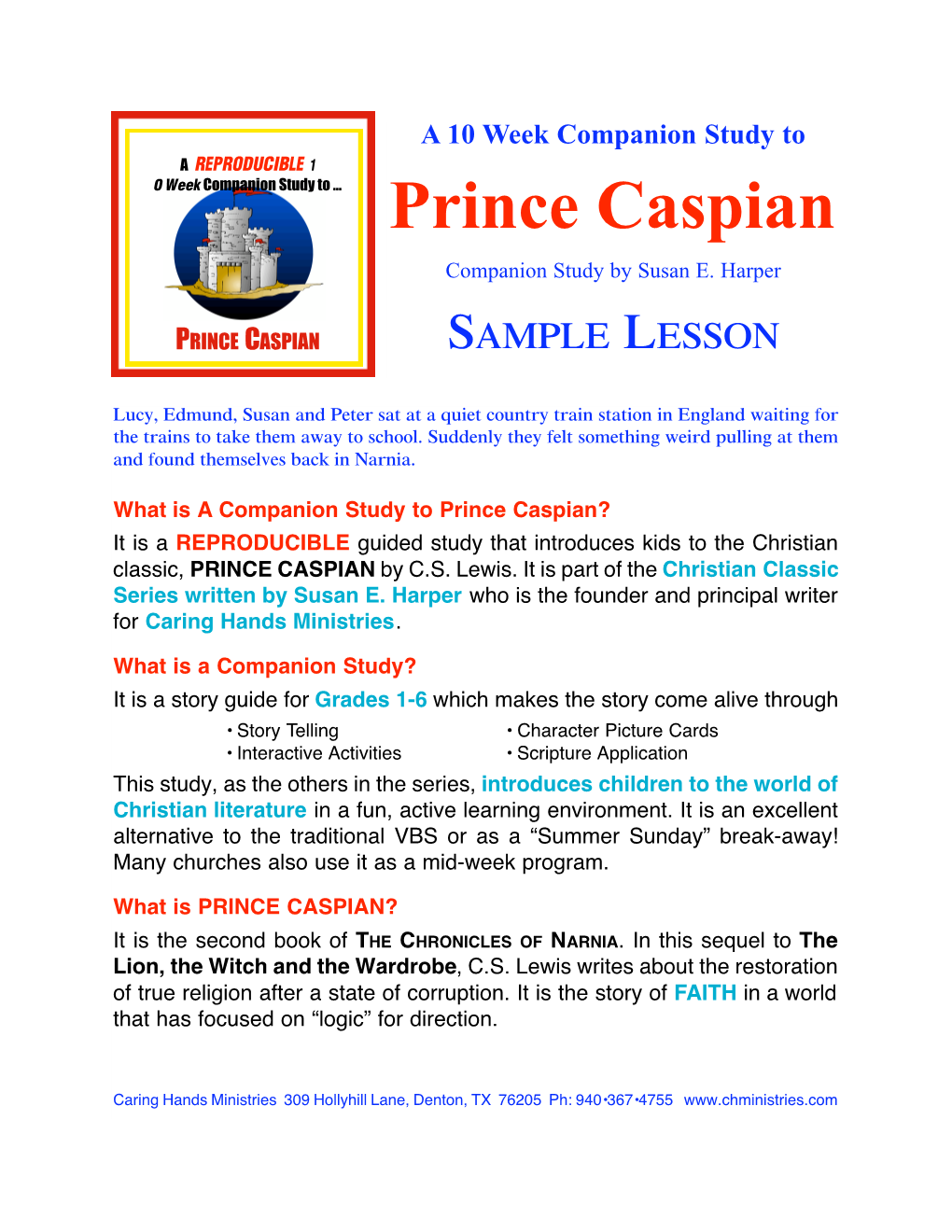 Prince Caspian Companion Study by Susan E