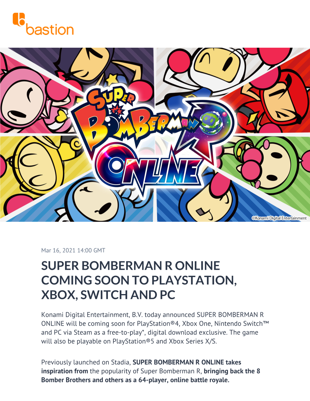 Super Bomberman R Online Coming Soon to Playstation, Xbox, Switch and Pc