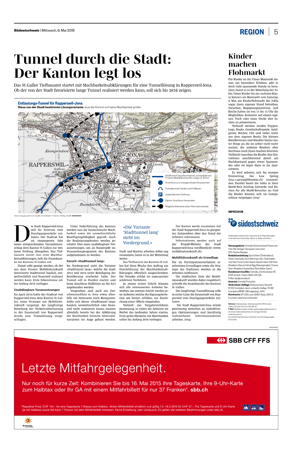 Südostschweiz, Gaster/See, 6.5.2015