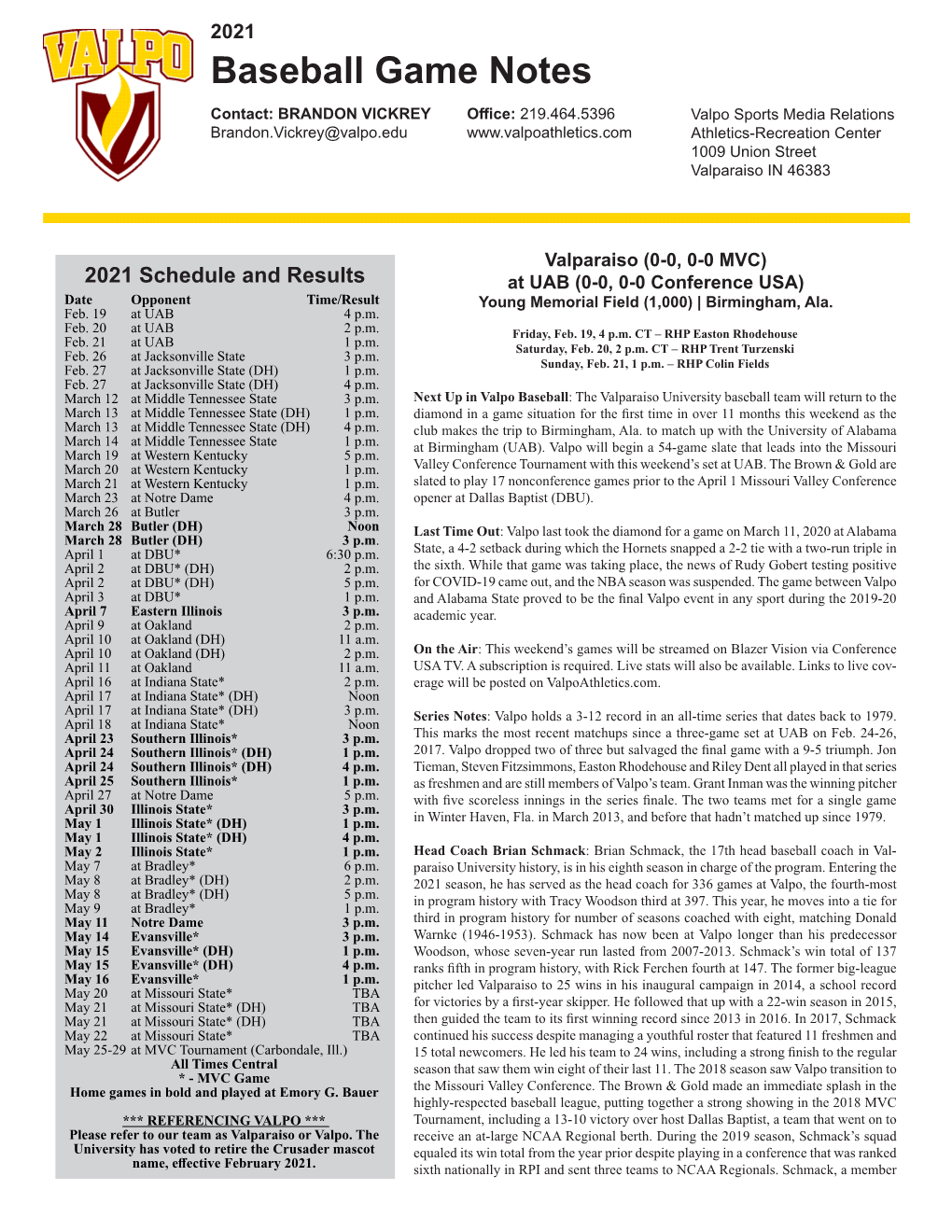 Baseball Game Notes