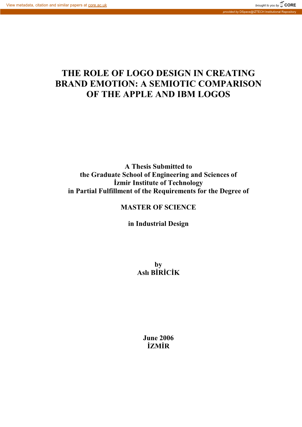 The Role of Logo Design in Creating Brand Emotion: a Semiotic Comparison of the Apple and Ibm Logos