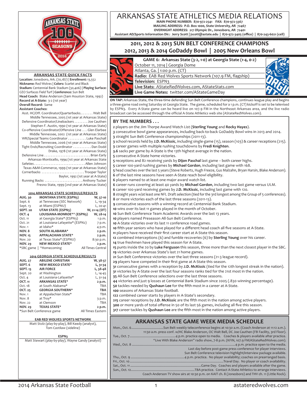 2014 A-STATE FB GAME NOTES Layout 1