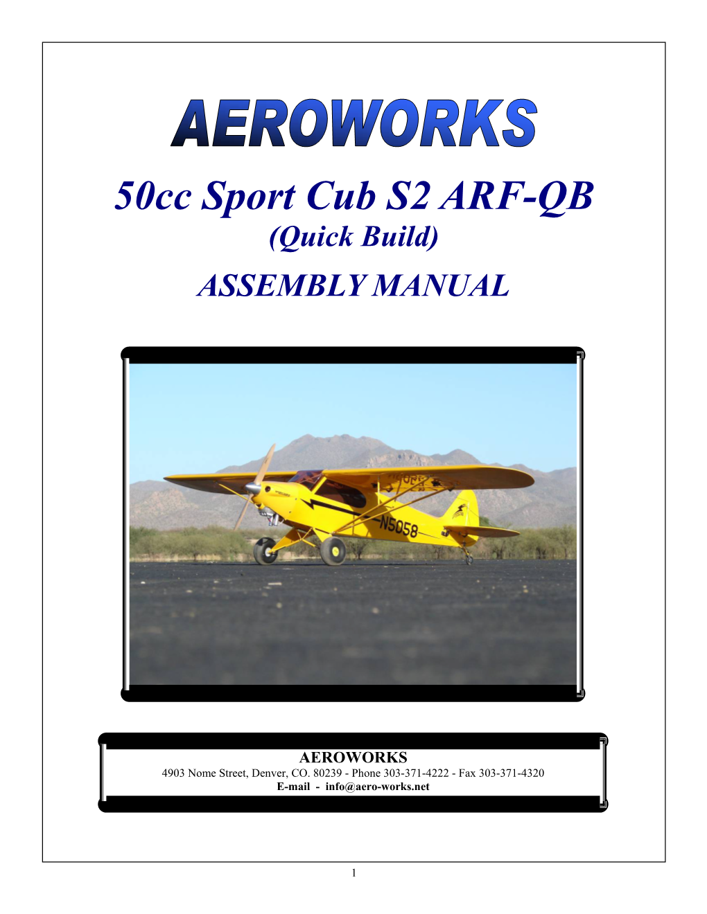 Sport Cub S2 Assembly Manual Final.Pub