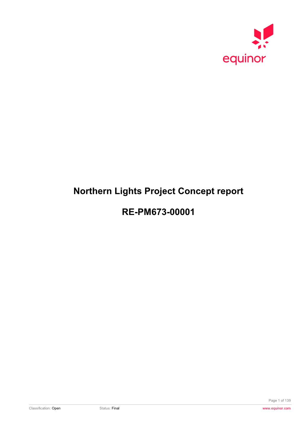 Northern Lights Project Concept Report RE-PM673-00001