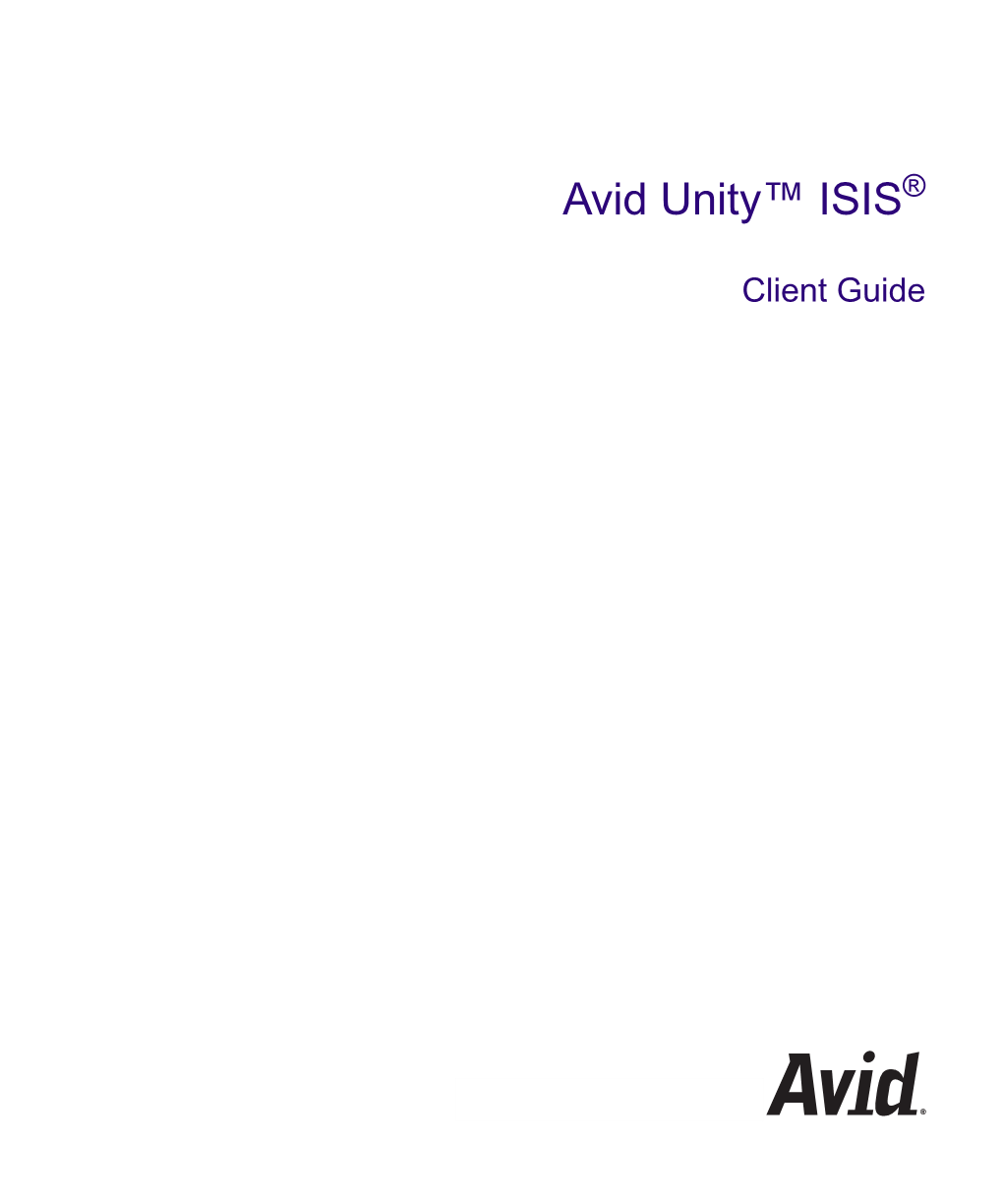 Avid Unity ISIS Client User's Guide