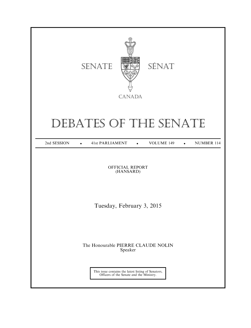 Debates of the Senate