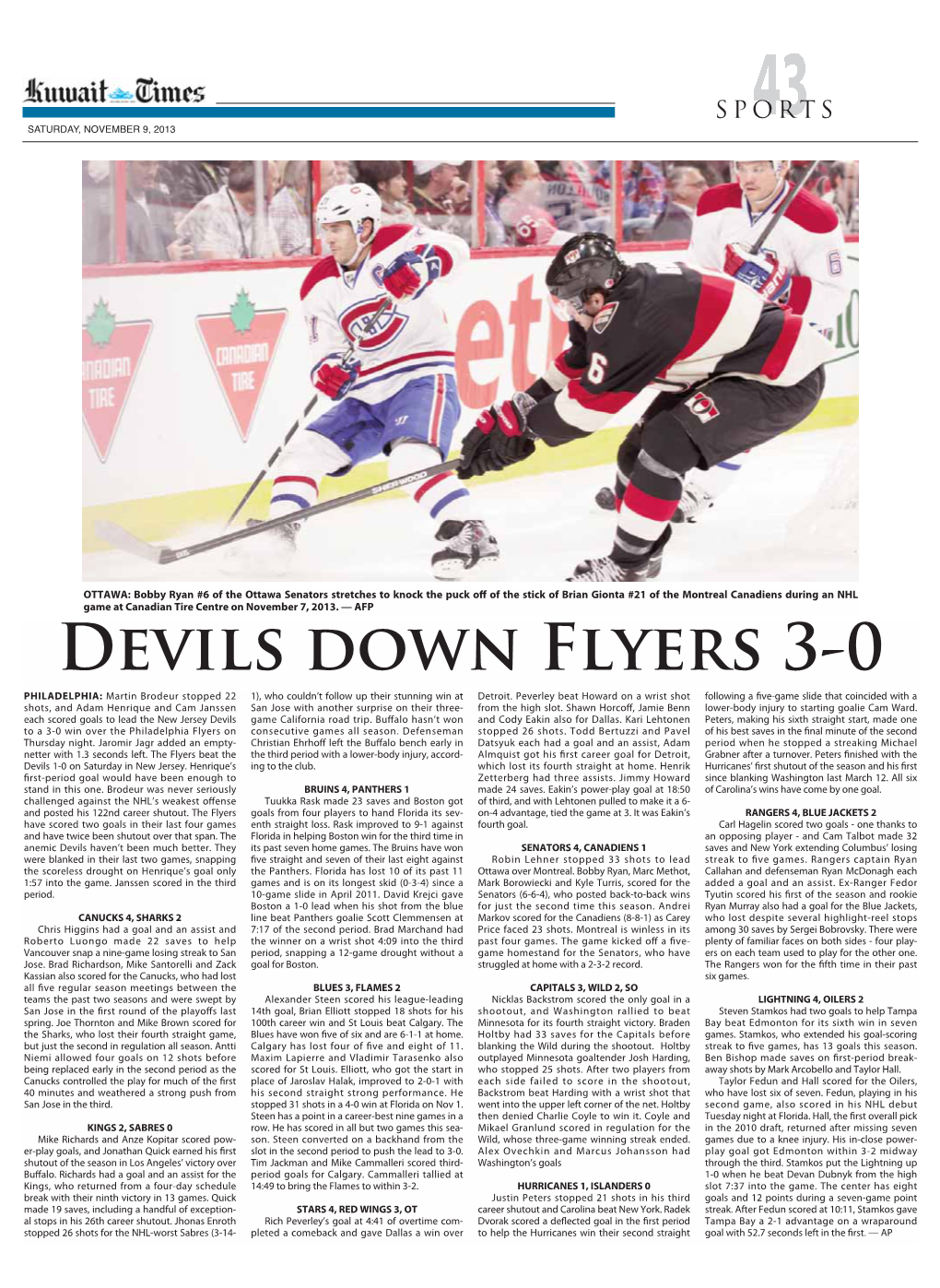 Devils Down Flyers 3-0