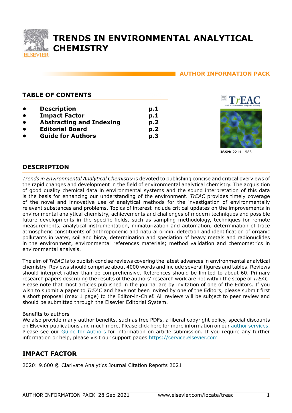 Trends in Environmental Analytical Chemistry