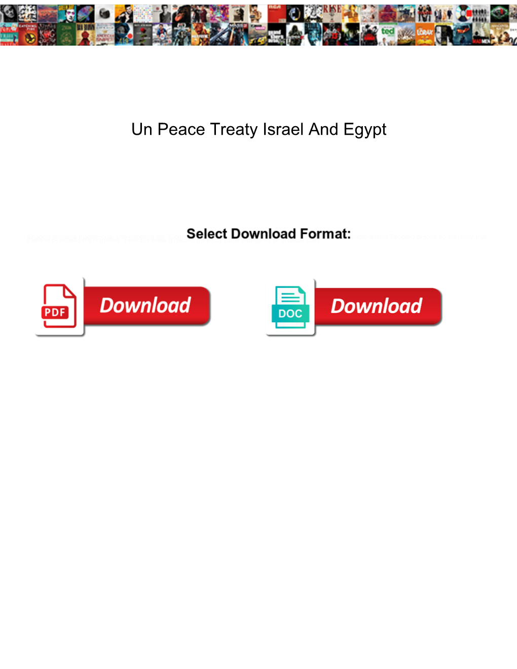 Un Peace Treaty Israel and Egypt