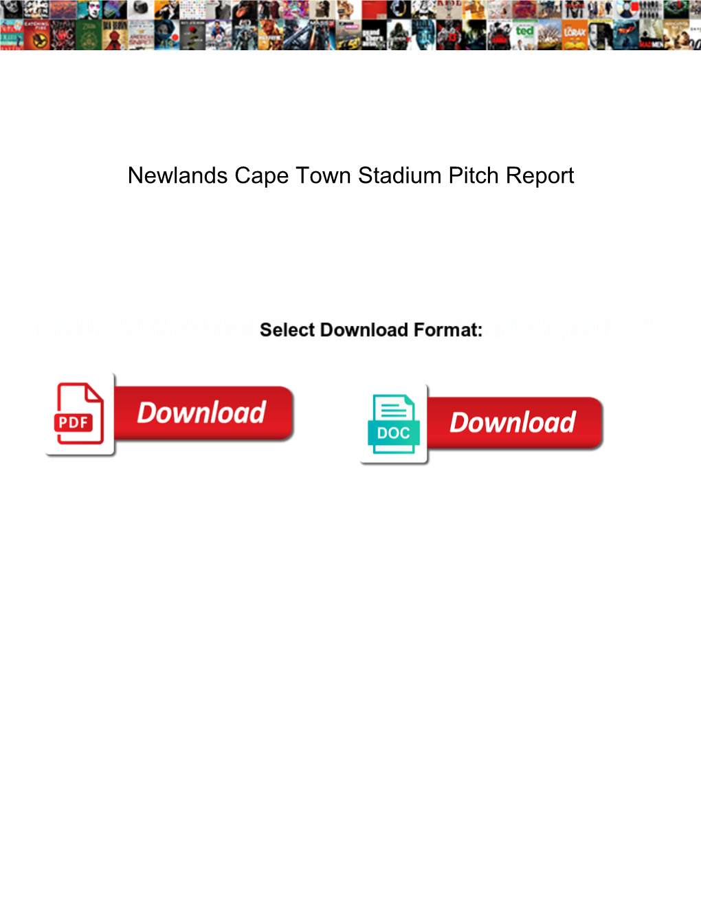 Newlands Cape Town Stadium Pitch Report