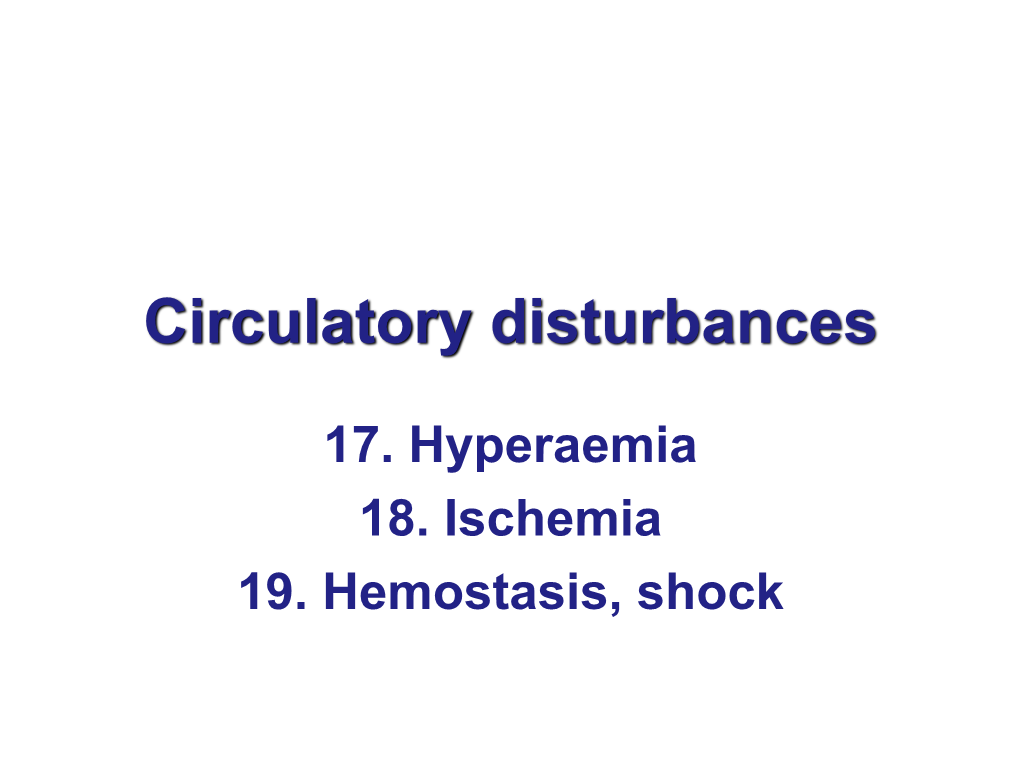 Circulatory Disturbances