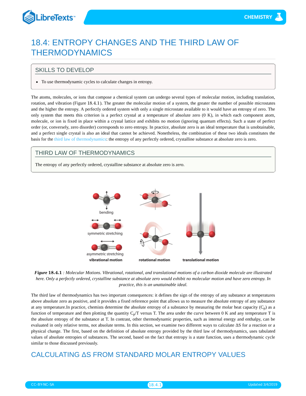 18.4: Entropy Changes and the Third Law of Thermodynamics