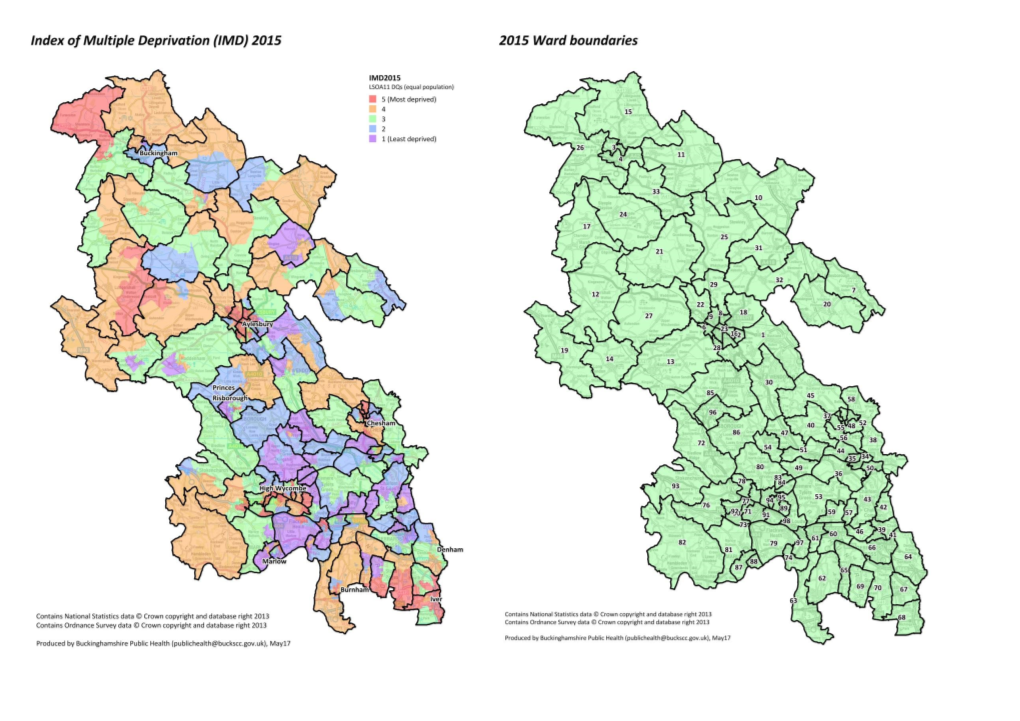 Of Multiple Deprivation by LSOA with Ward