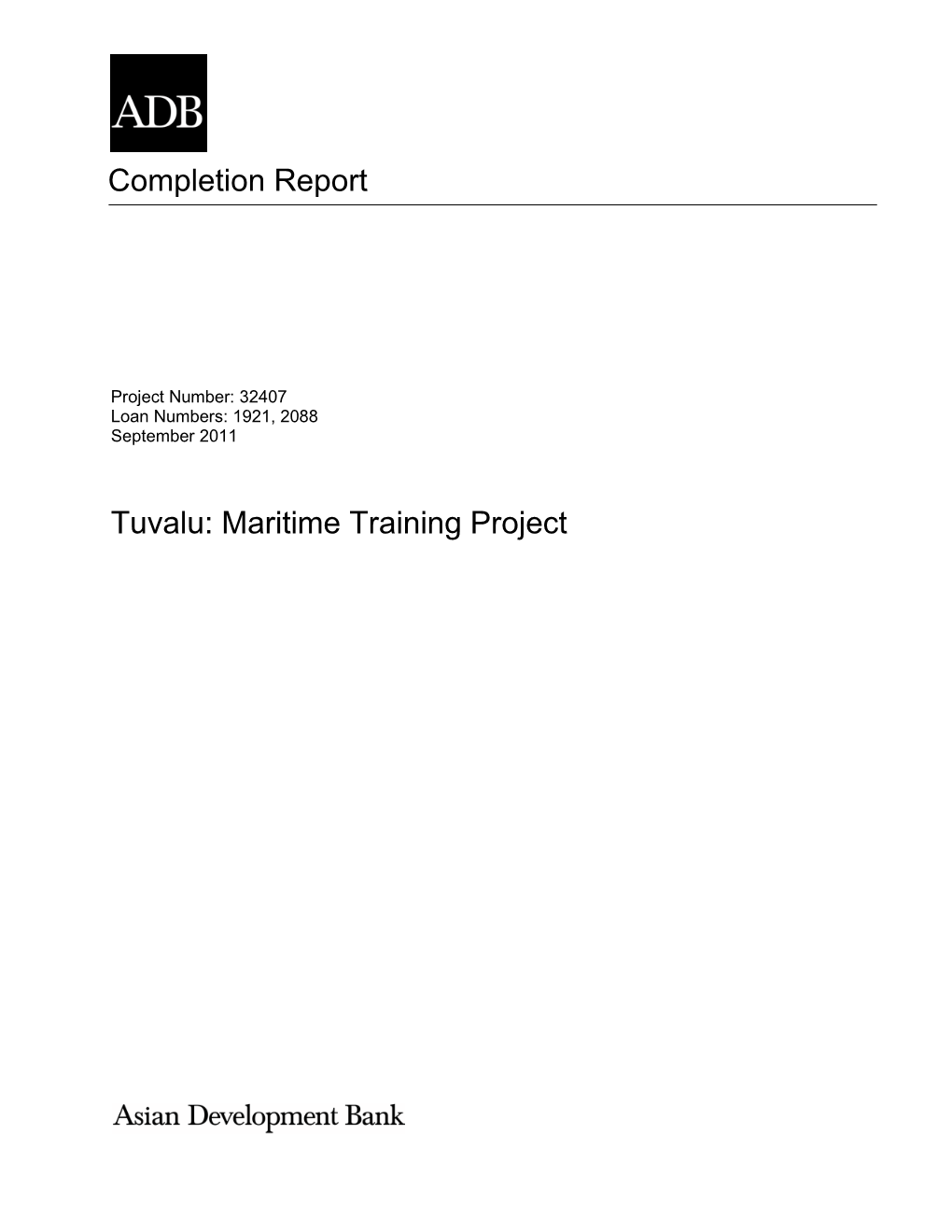 Tuvalu: Maritime Training Project