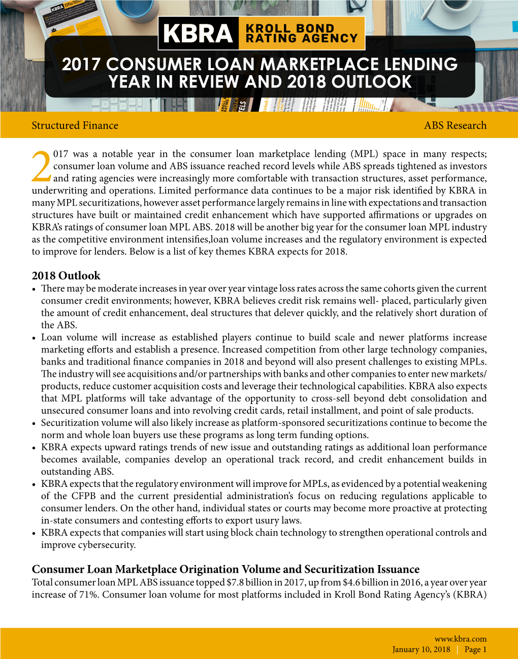 2017 Consumer Loan Marketplace Lending Year in Review and 2018 Outlook