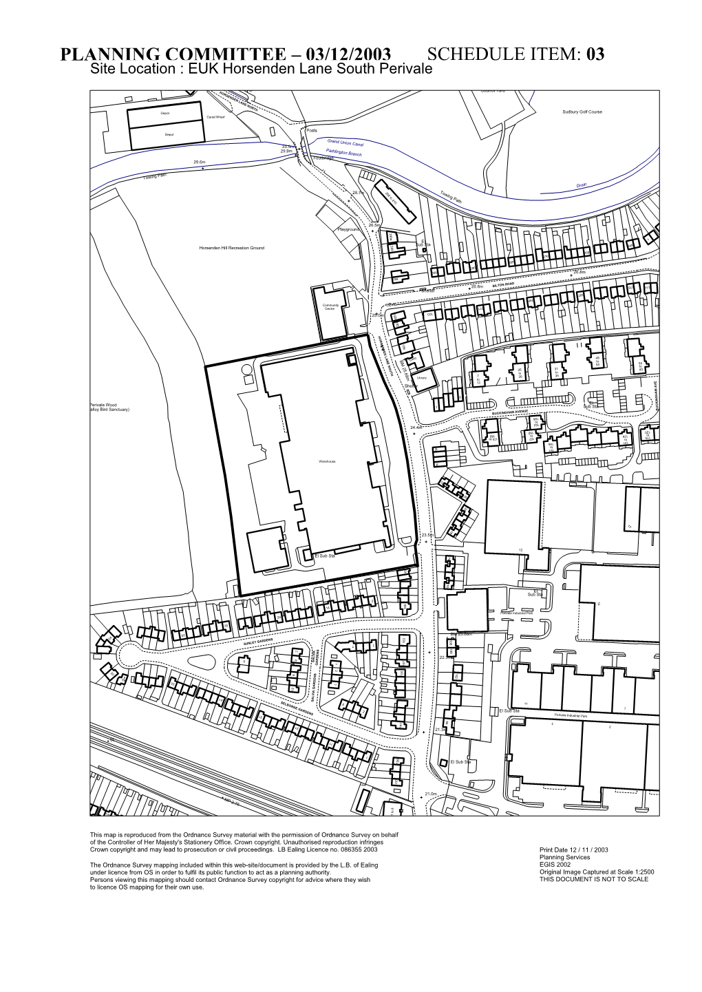 Planning Application Report Date: 03/12/03