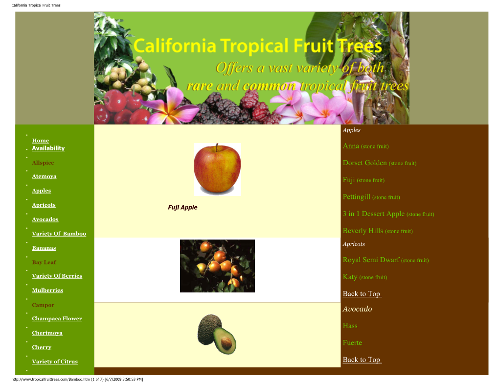 California Tropical Fruit Trees