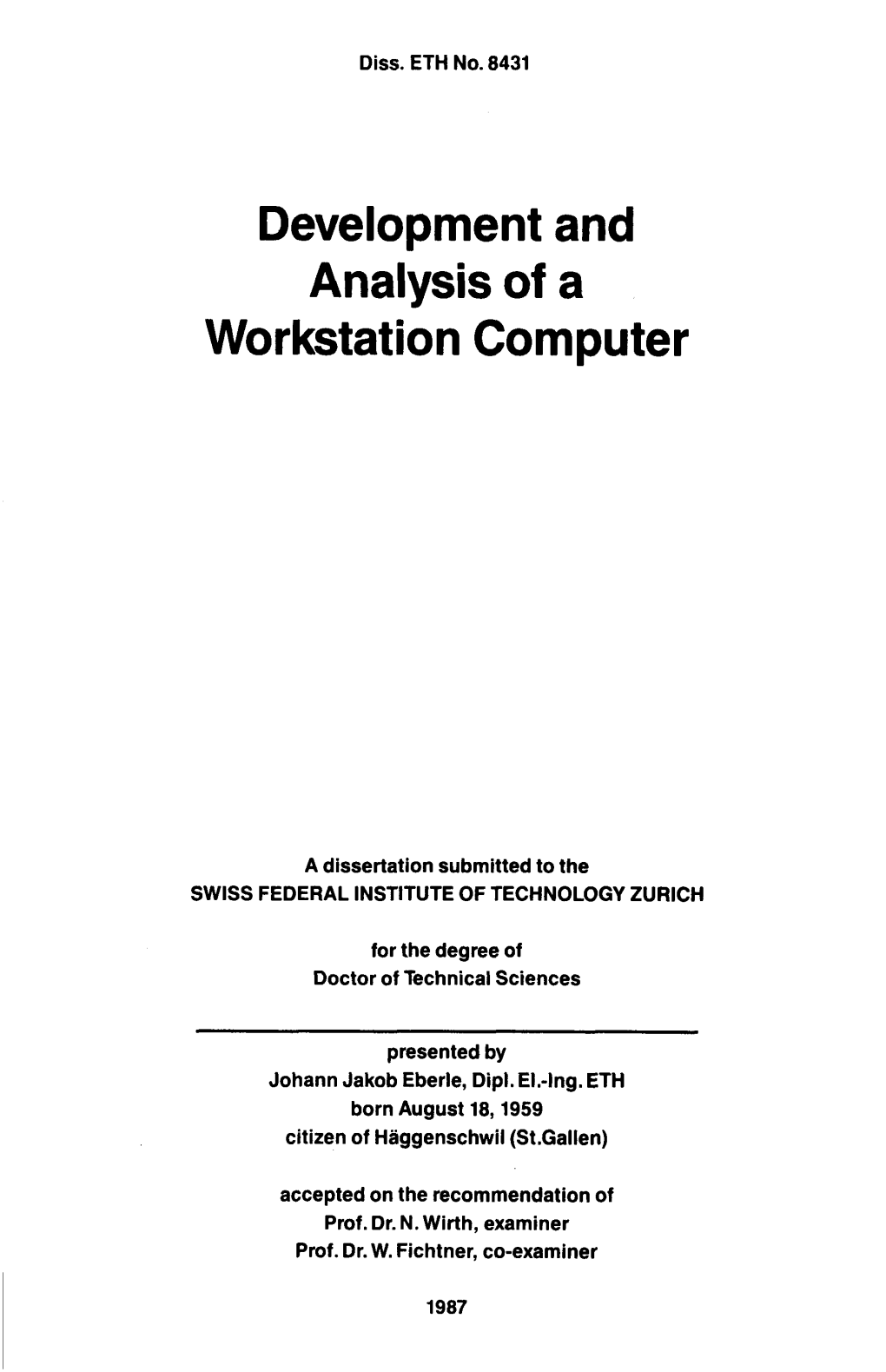 Dissertation ETH No. 8431 (PDF)