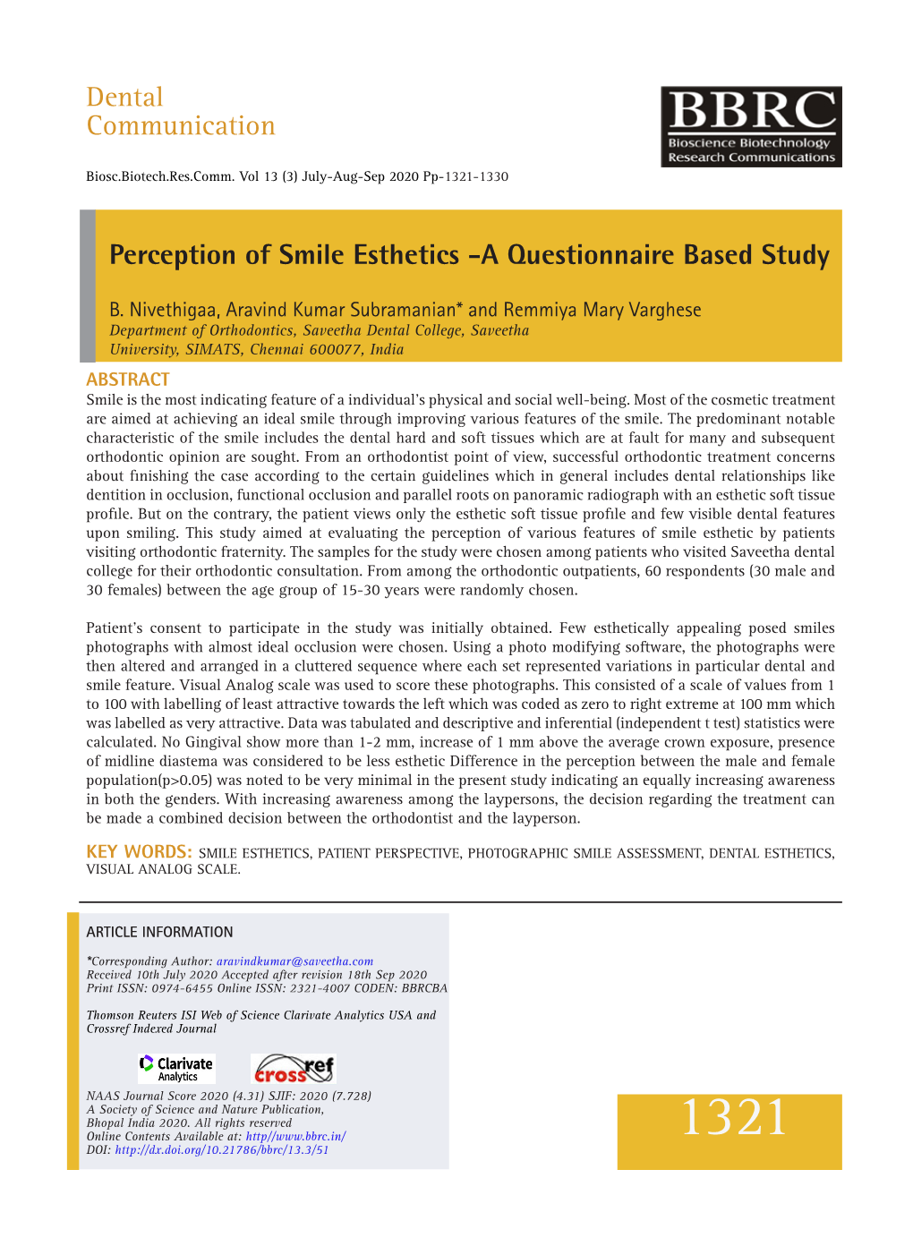 Perception of Smile Esthetics -A Questionnaire Based Study