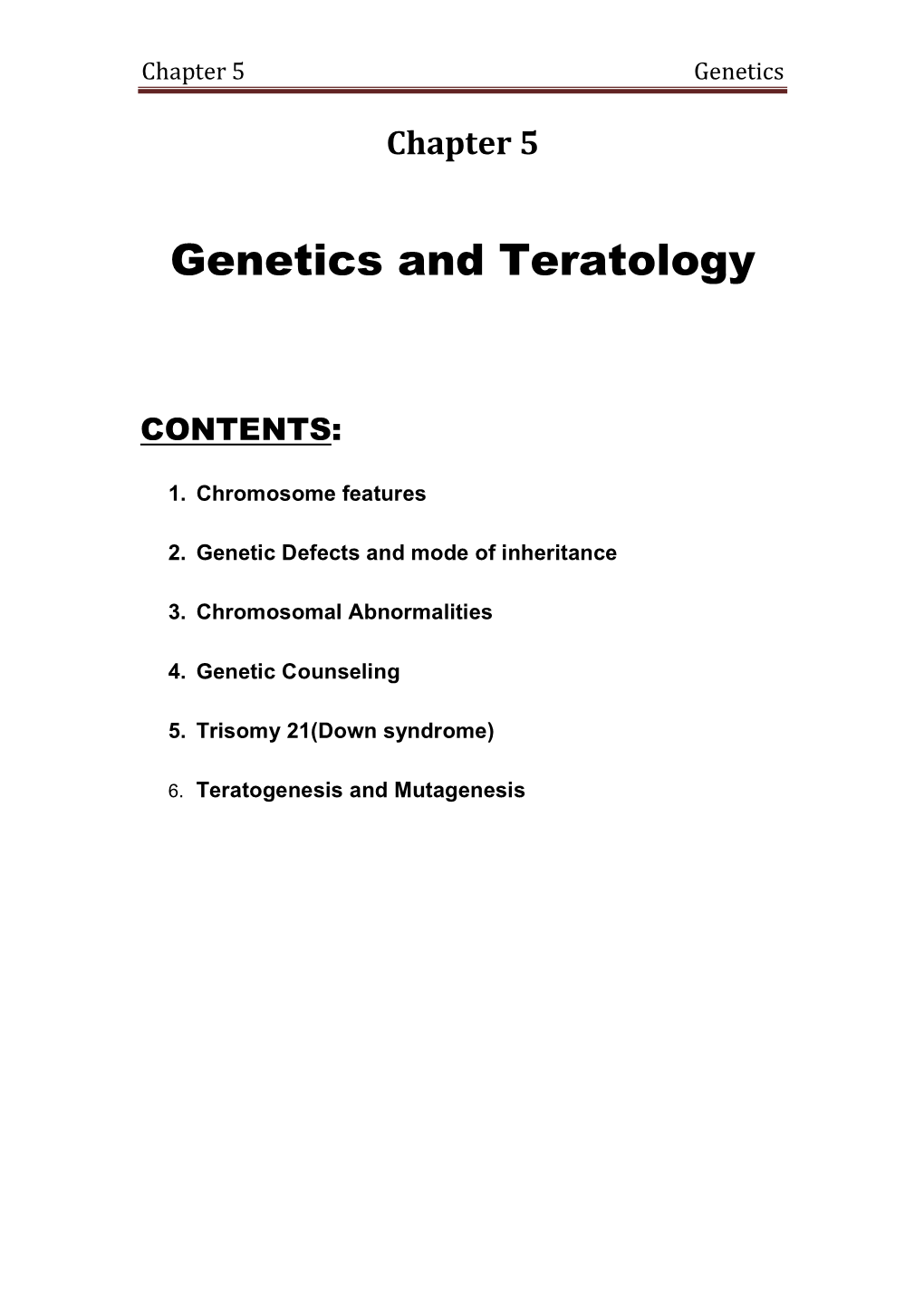 Genetics and Teratology