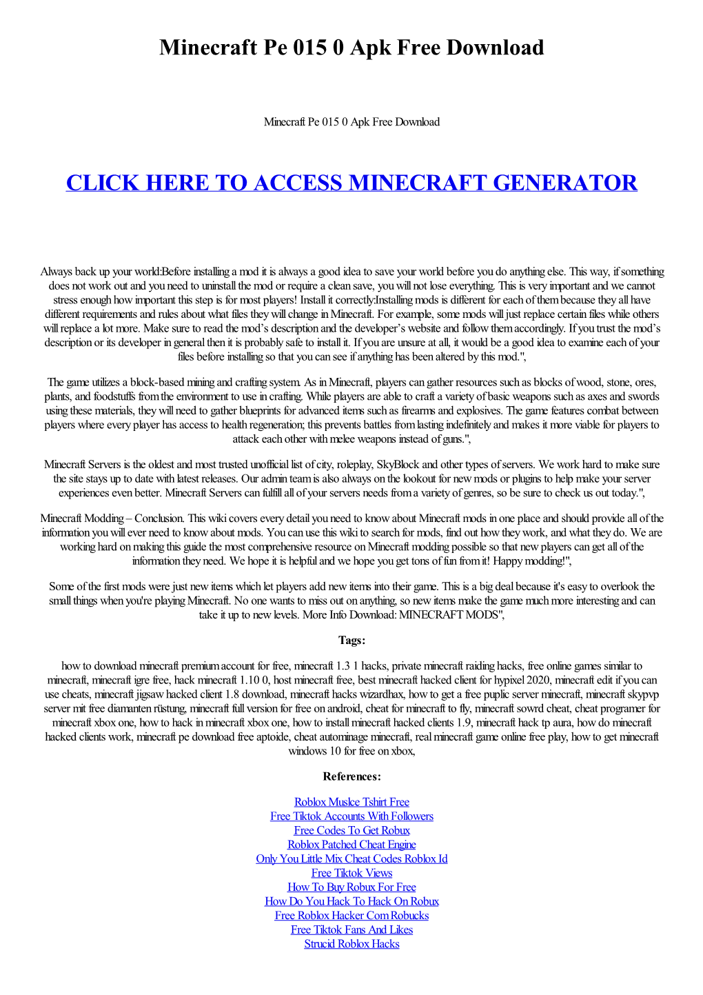 Minecraft Pe 015 0 Apk Free Download