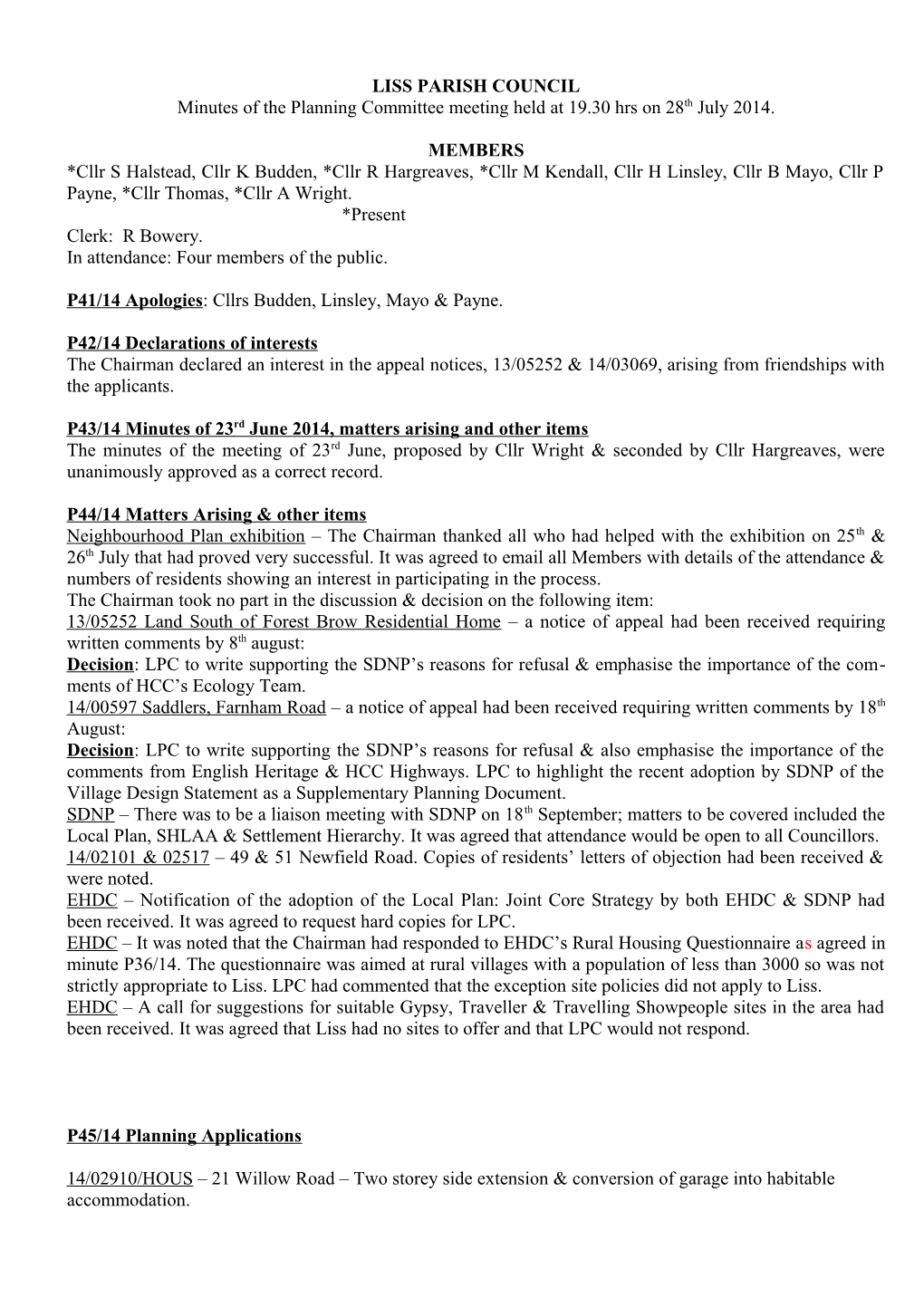 Liss Parish Council s1