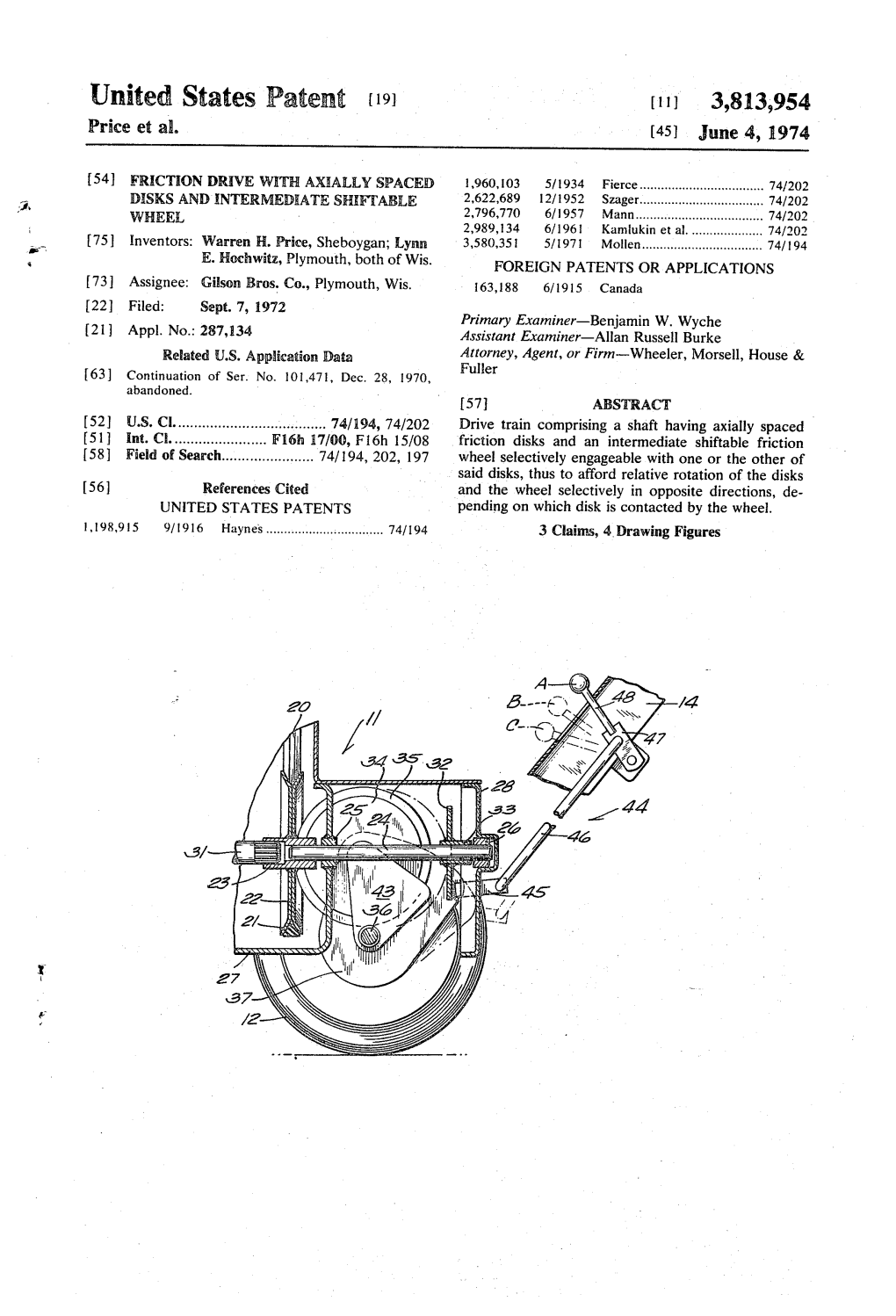 United States Patent (19) (11) 3,813,954 Price Et Al